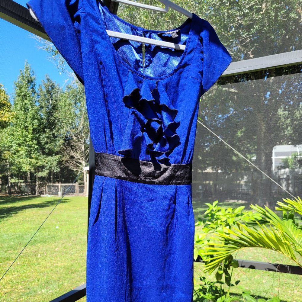 Express Navy Ruffle Dress